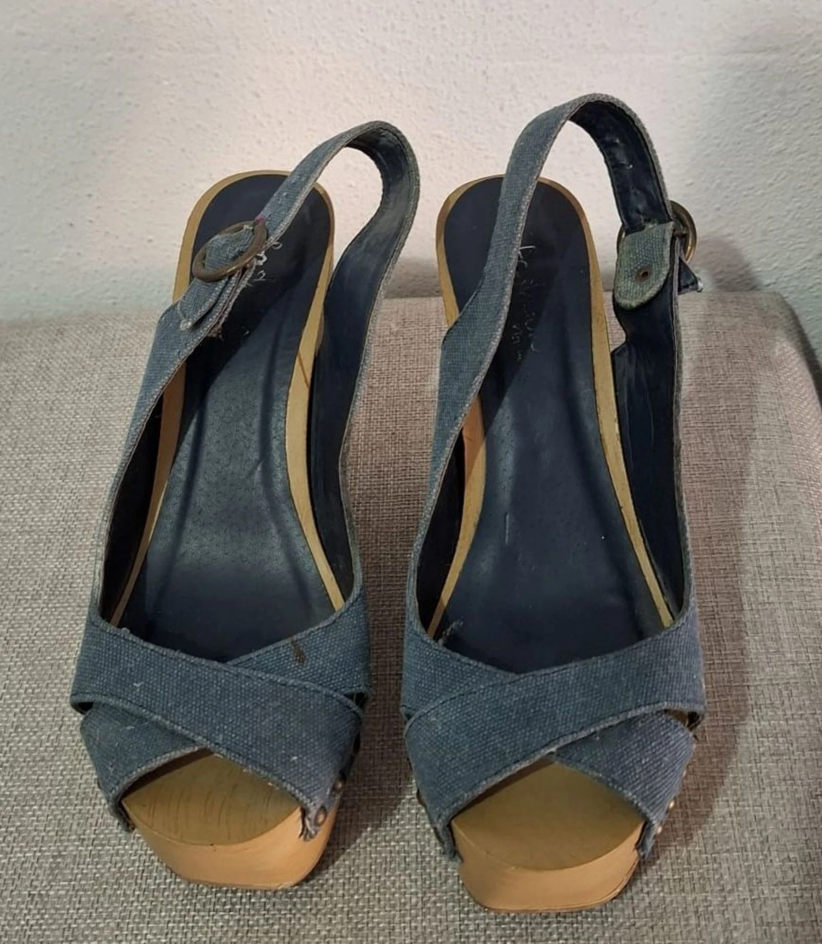 Marypaz wooden-effect wedge jeans clogs – photo 3
